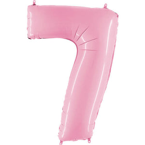 Pastel Pink Inflated Foil Number Balloons