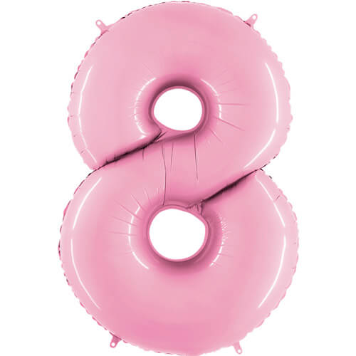 Pastel Pink Inflated Foil Number Balloons
