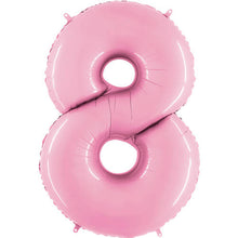 Pastel Pink Inflated Foil Number Balloons