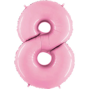Pastel Pink Inflated Foil Number Balloons