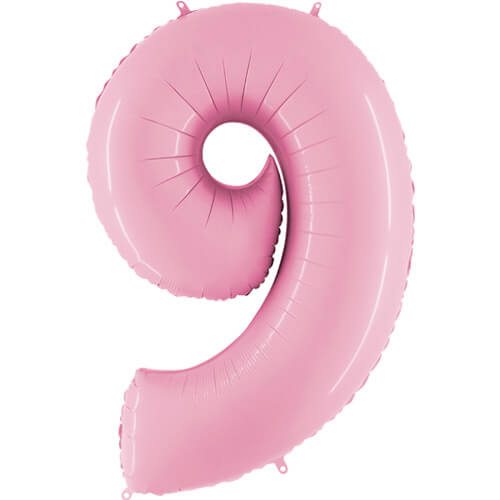 Pastel Pink Inflated Foil Number Balloons