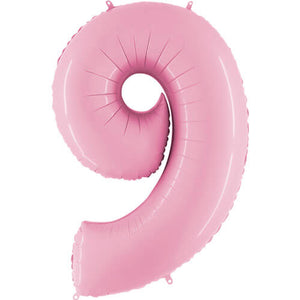 Pastel Pink Inflated Foil Number Balloons