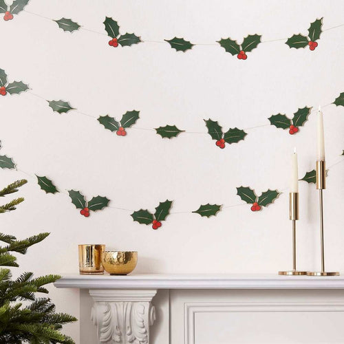 Holly Leaves Christmas Garland Decoration