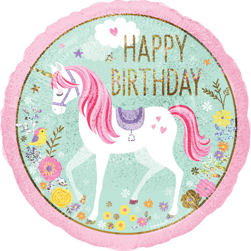 Happy Birthday Unicorn Inflated Foil Balloon