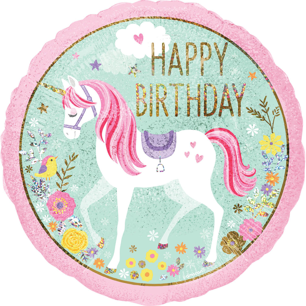 Happy Birthday Unicorn Foil Balloon