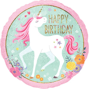 Happy Birthday Unicorn Foil Balloon