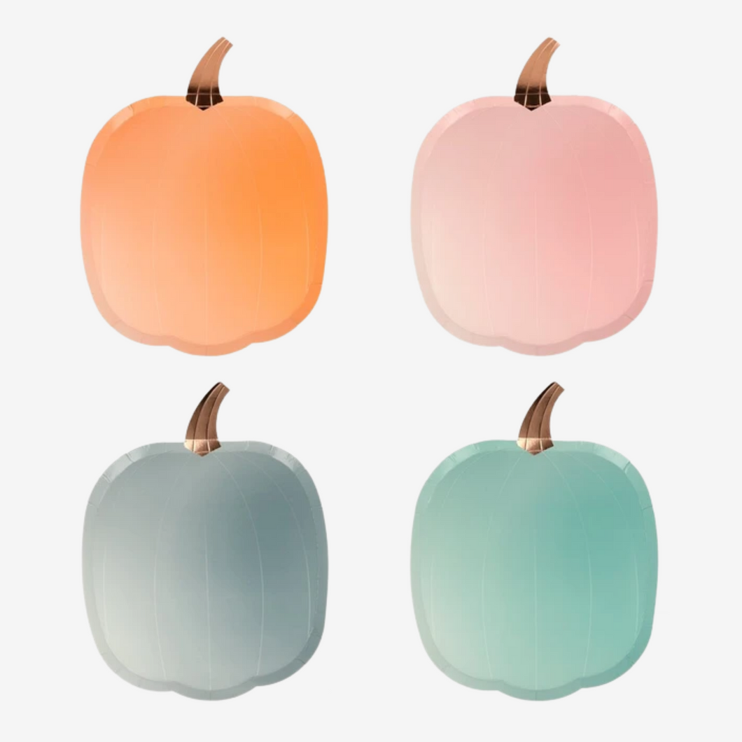 Ombre Halloween Pumpkin Plates