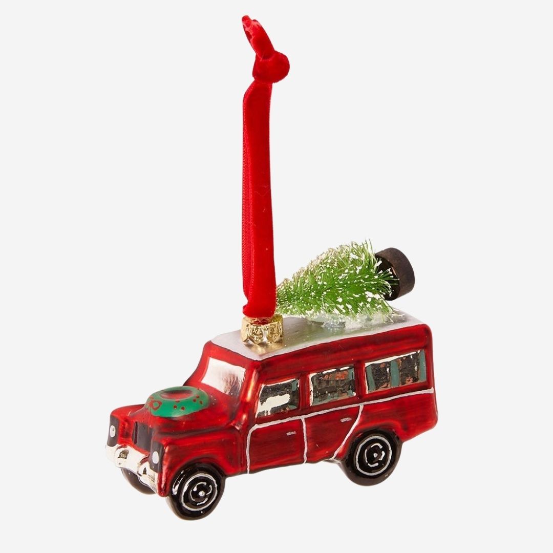 4X4 Car Glass Tree Decoration, Red
