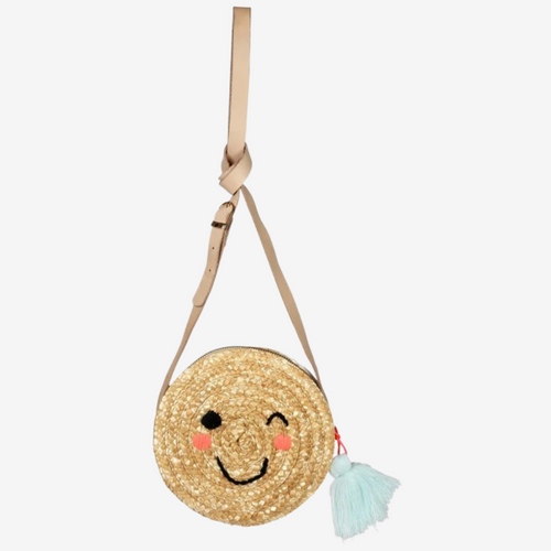 Emoji Cross Body Straw Bag