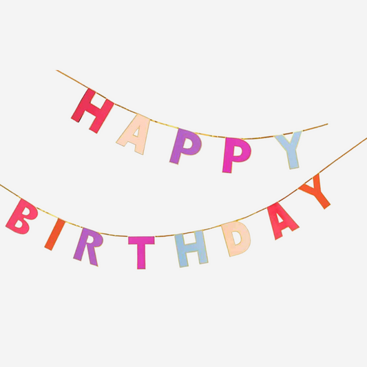 Rose Happy Birthday Banner Garland