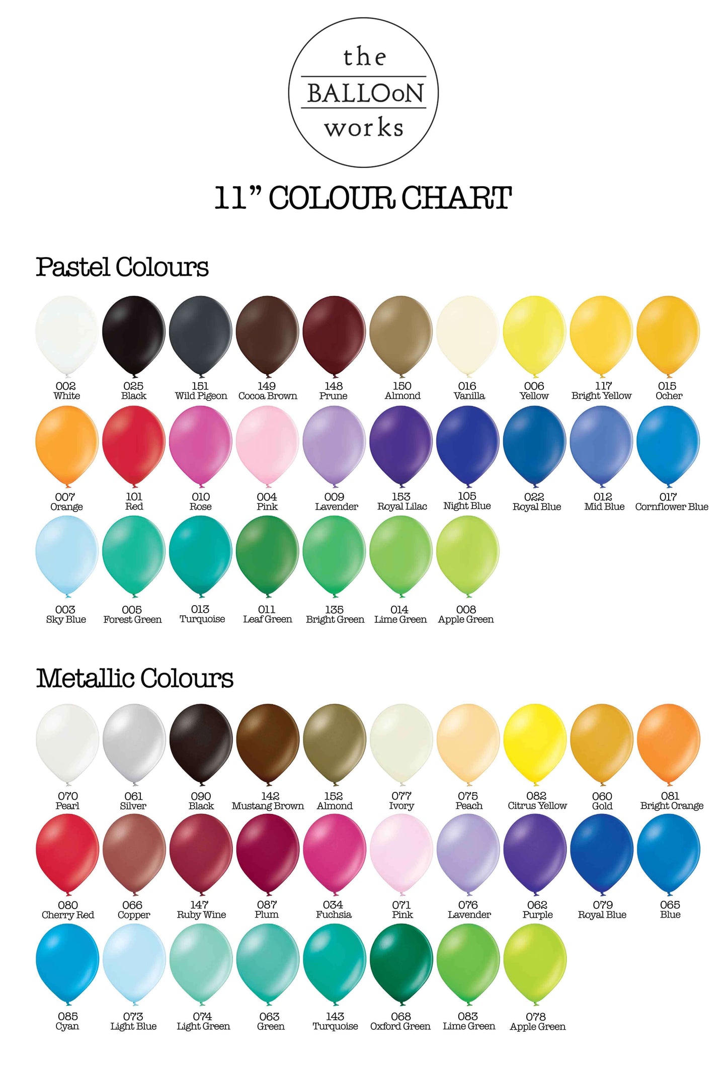 Bouquet of 9 Balloons - Pick your colour