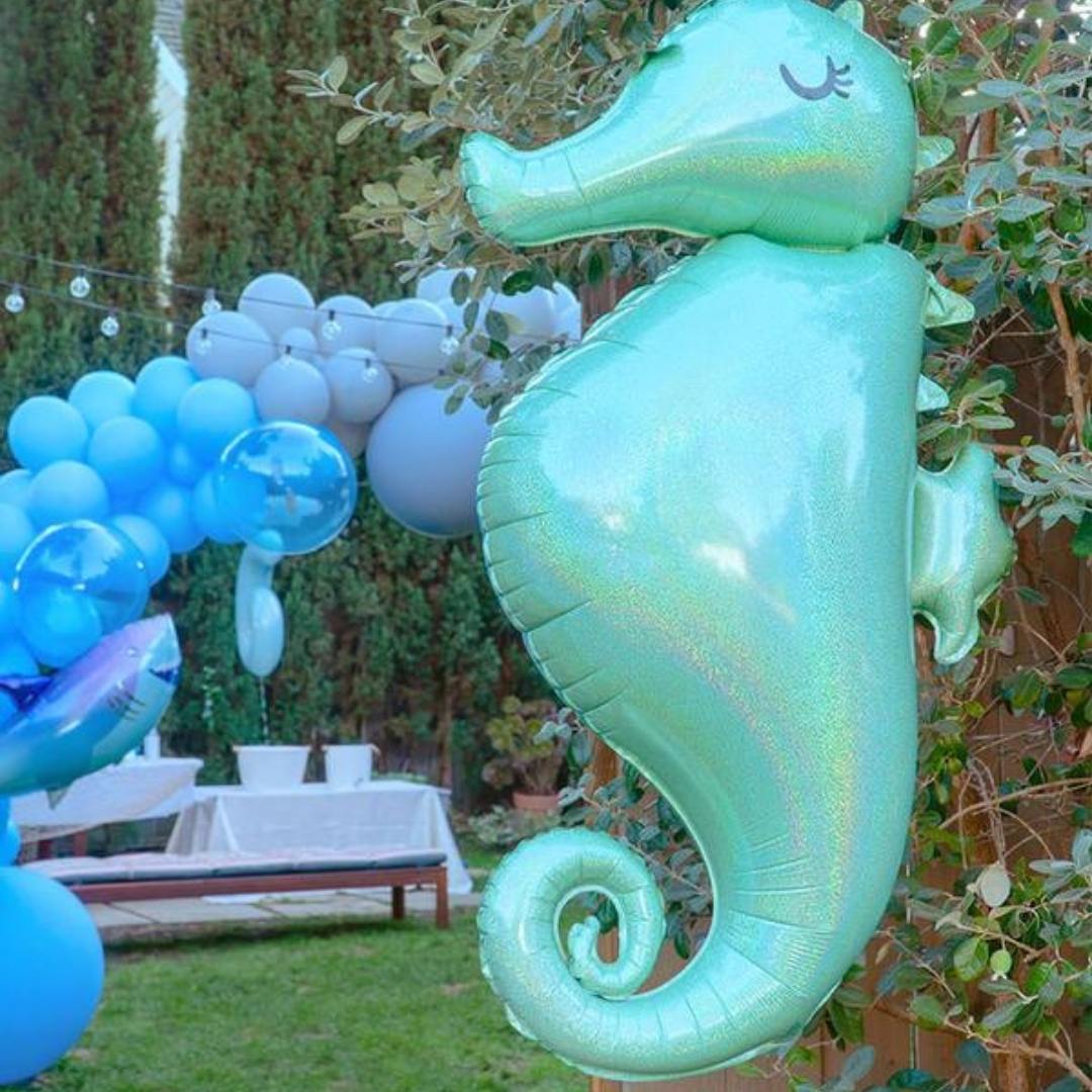 Mermaid Wishes Seahorse Inflated Foil Balloon