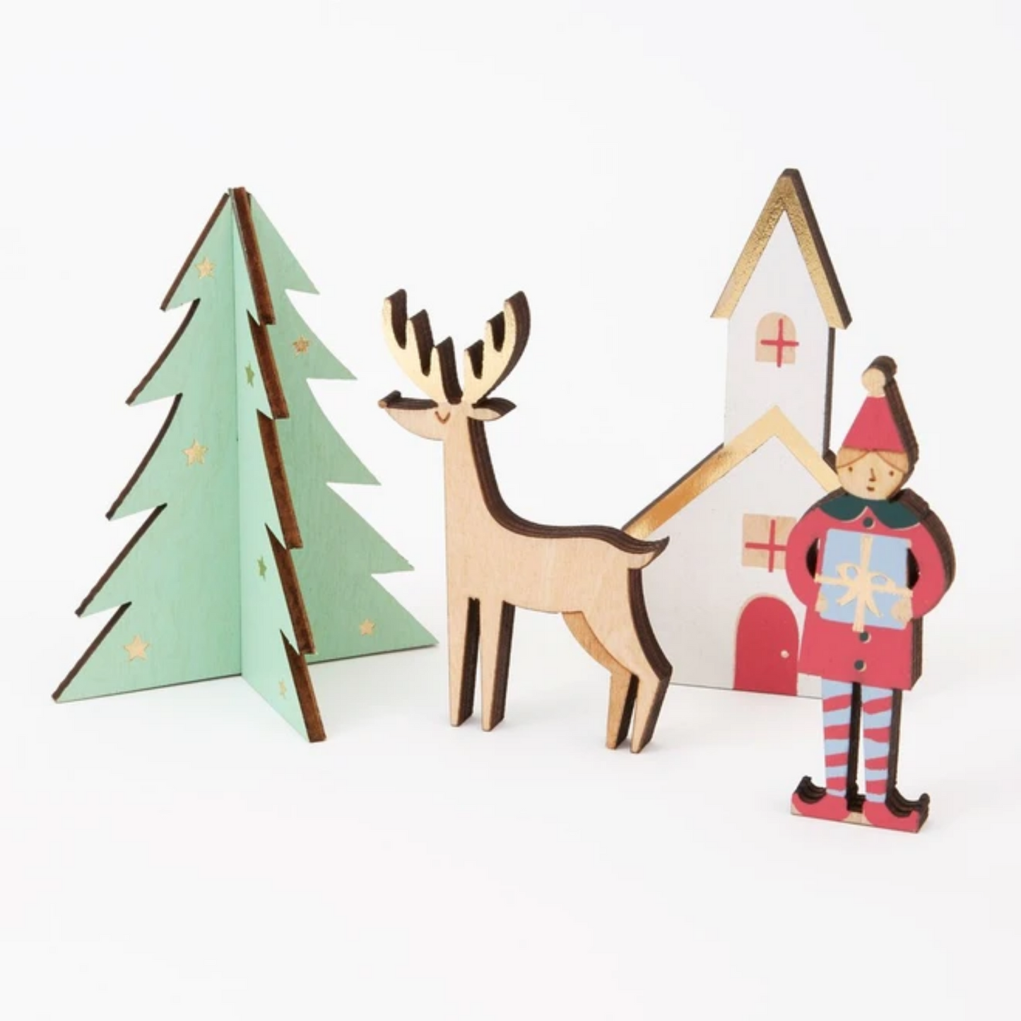 Festive Village Wooden Advent Calendar