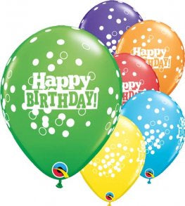 Multicolored Happy Birthday Latex Balloon