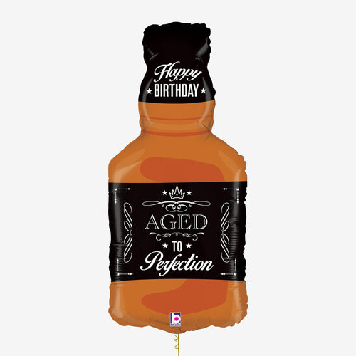 Whiskey Shaped Happy Birthday Inflated Balloon