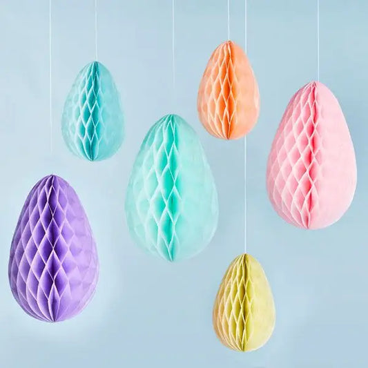 Pastel Honeycomb Decorations 6 Pack