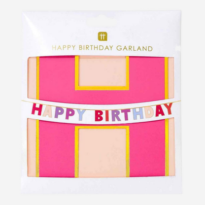Rose Happy Birthday Banner Garland