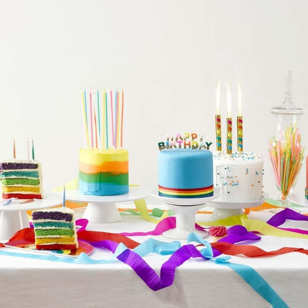 Birthday Brights Rainbow Singing Cake Fountain
