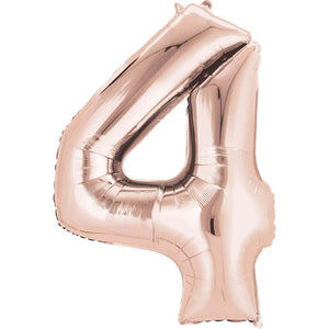 Large Rose Gold Foil Number Balloons 34"