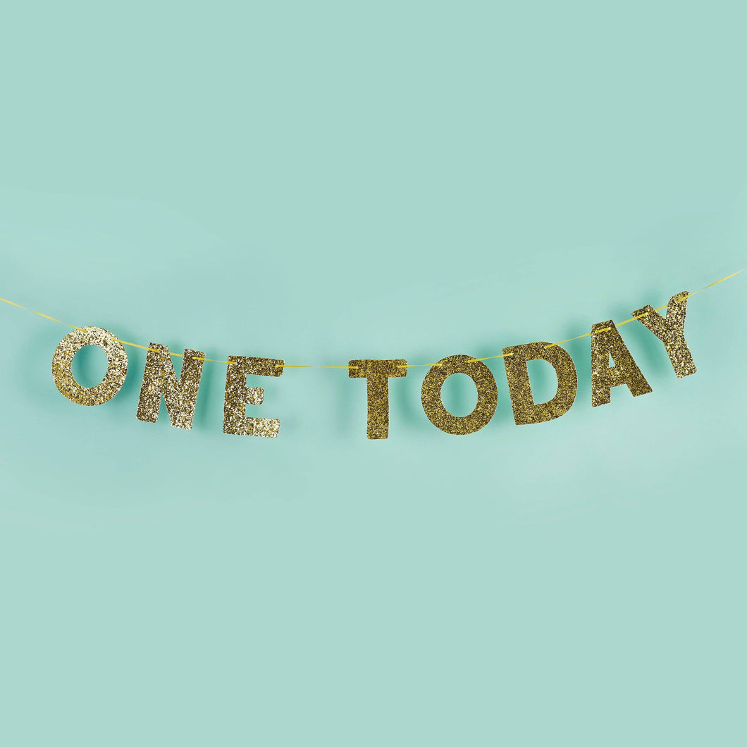 One Today Gold Glitter Banner 2M: Default Title