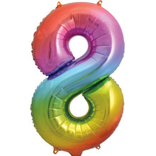 Rainbow Foil Number Balloons 34"