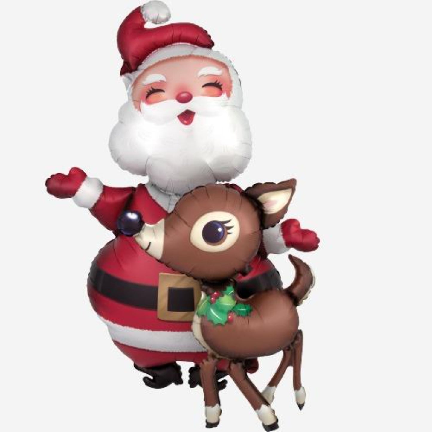 Santa & Reindeer AirWalker Inflated Foil Balloon