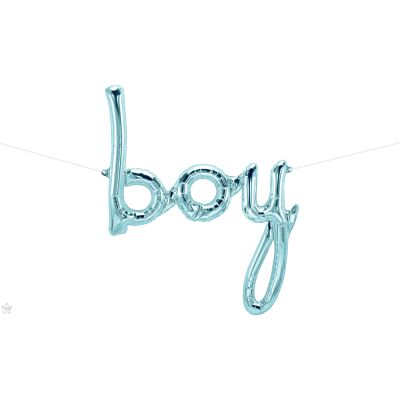 Boy Blue Script Balloons
