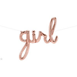 Girl Pink Script Balloon