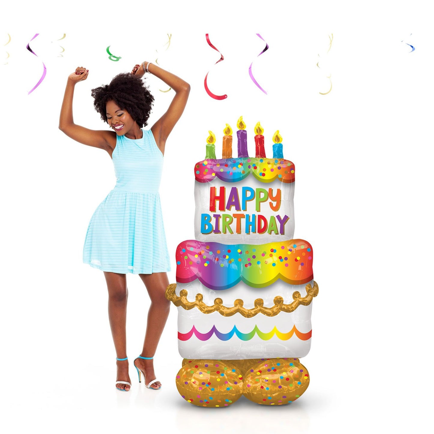 Birthday Cake AirLoonz Inflated Foil Balloon