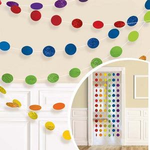 Rainbow Glitter Dot Garland