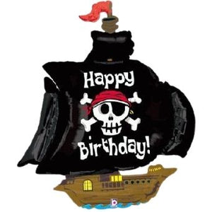Happy Birthday Pirate Ship Foil Balloon