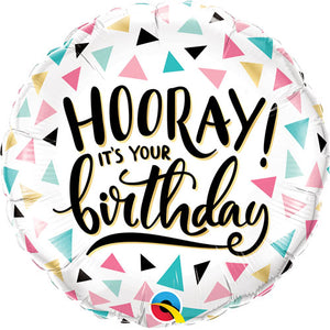 Hooray it's your Birthday 18" Foil Balloon