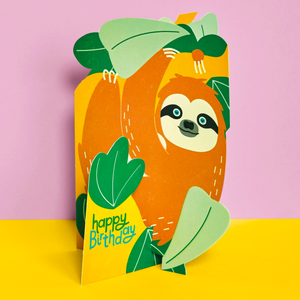 Happy Birthday 3D Fold-out Sloth Birthday Card
