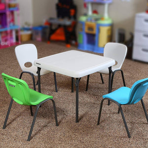 Children's White Square Little Table - 61cm