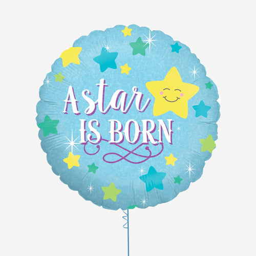 A Star is Born Boy Holographic Foil Balloon