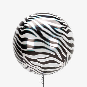 Animalz Zebra Print Orbz Foil Balloons