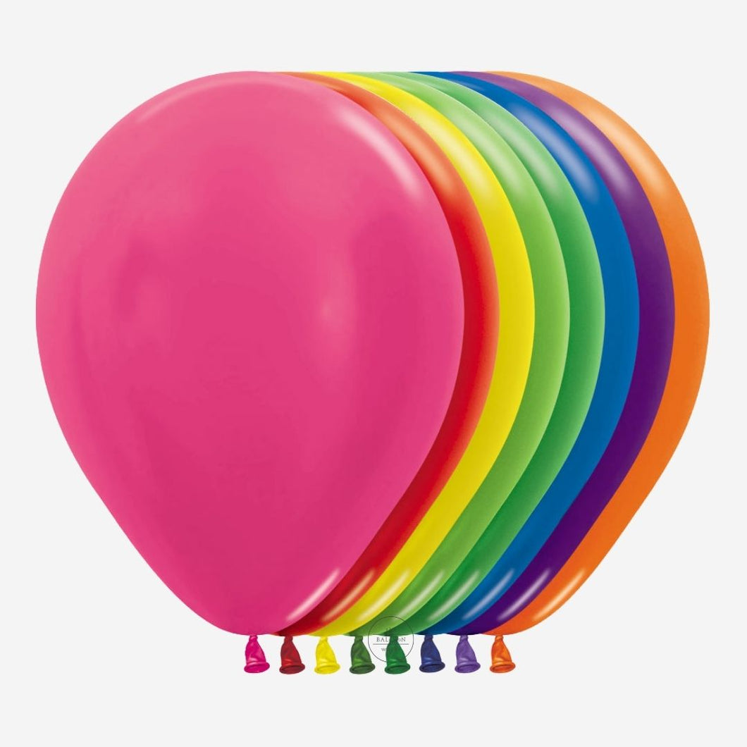 Pack of 25 Metallic Colours Assorted Balloons