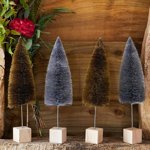 Silver and Gold Bottle Brush Christmas Tree Decorations