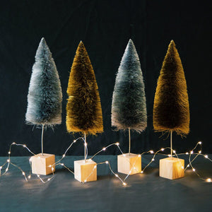 Silver and Gold Bottle Brush Christmas Tree Decorations