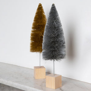 Silver and Gold Bottle Brush Christmas Tree Decorations