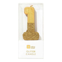 Gold Glitter Candle Number 1