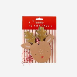 Dear Rudolph Reindeer Oversized Tags