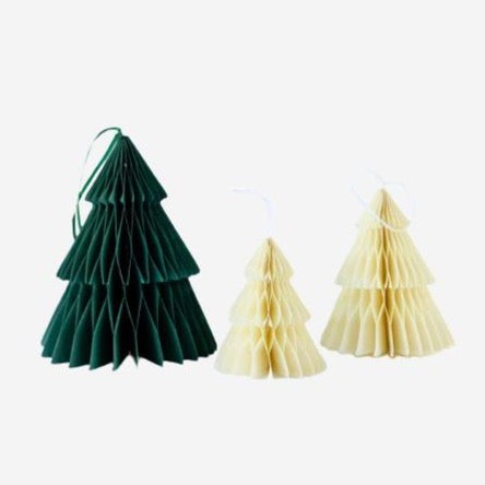 Botanical 3D Green and Cream Trees