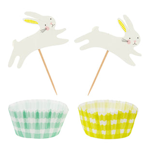 Easter Cupcake Cases & Bunny Toppers - 24 Set