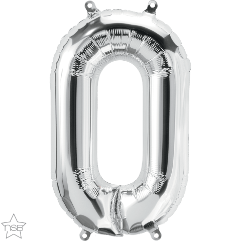 Air Filled 16" Silver Number Balloons