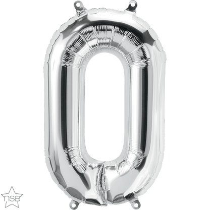 Air Filled 16" Silver Number Balloons