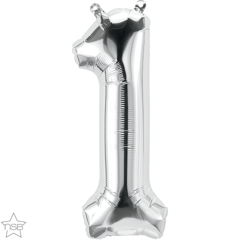 Air Filled 16" Silver Number Balloons