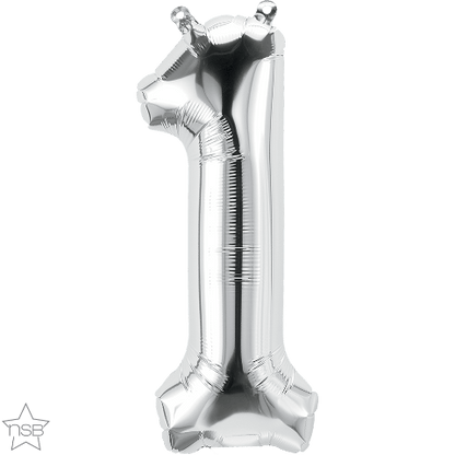 Air Filled 16" Silver Number Balloons