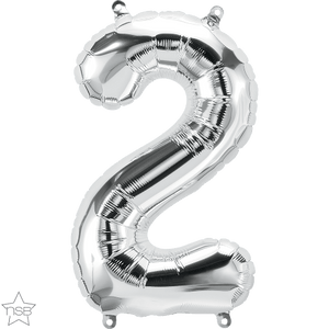 Air Filled 16" Silver Number Balloons