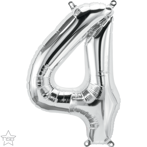 Air Filled 16" Silver Number Balloons